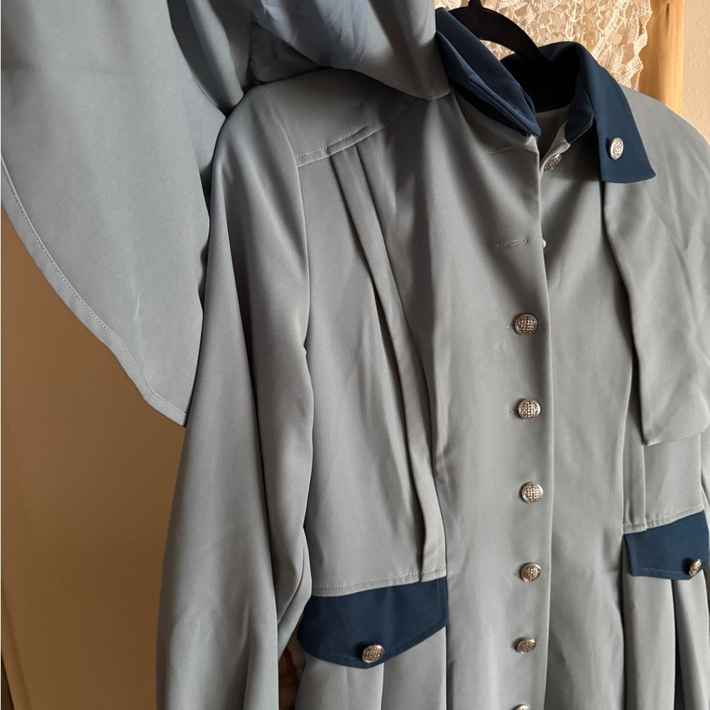 NWT Beauxbatons Blue Button-Down Women's corset Dress with cape - Picture 6 of 8